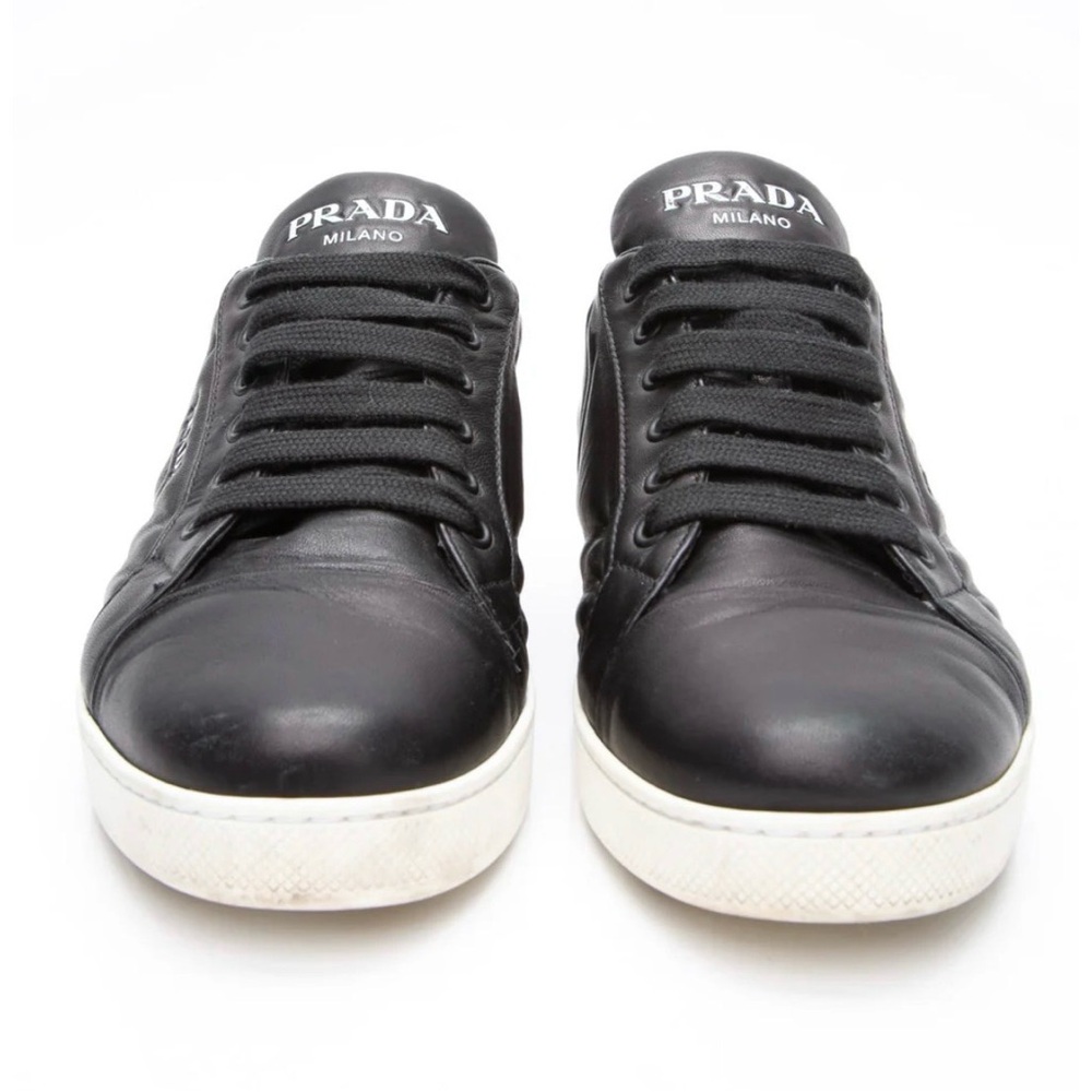 Prada Men's Black and White Sneakers